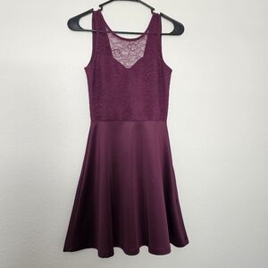 H&M Divided fit and flare burgundy dress, size 2